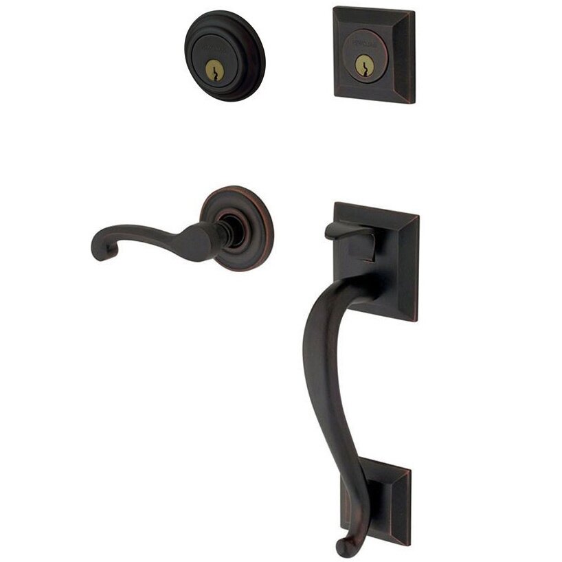 Sectional Right Handed Double Cylinder Handleset with Classic Lever in Satin Black