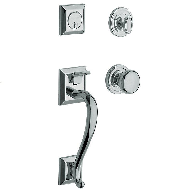 Sectional Single Cylinder Handleset with Classic Knob in Polished Chrome