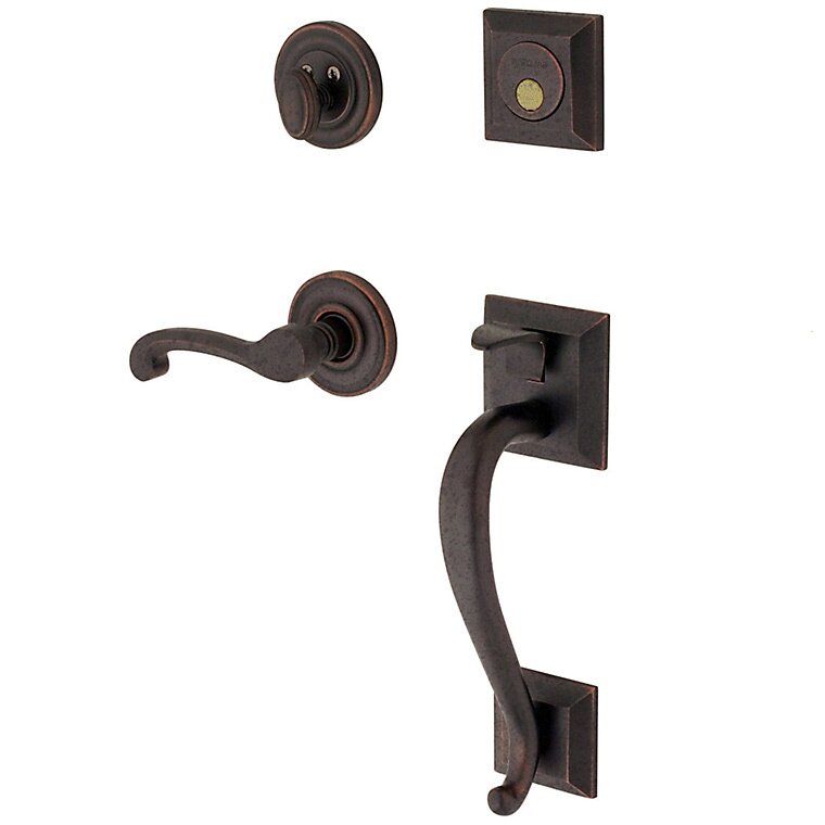 Sectional Right Handed Full Dummy Handleset with Classic Lever in Distressed Oil Rubbed Bronze