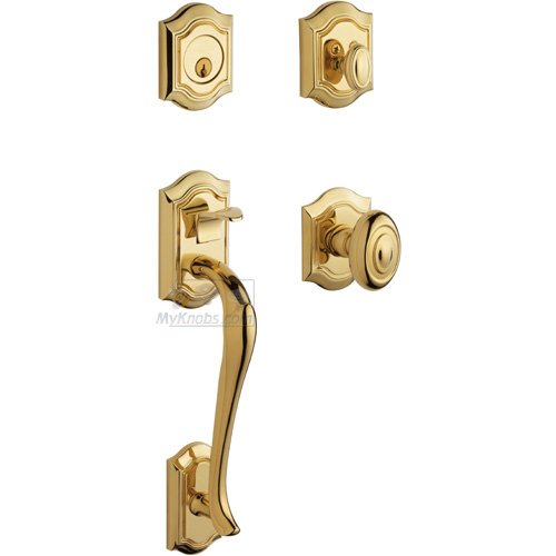 Sectional Single Cylinder Handleset with Knob in Lifetime PVD Polished Brass