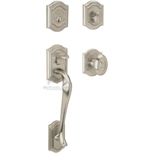 Sectional Single Cylinder Handleset with Knob in Lifetime PVD Satin Nickel