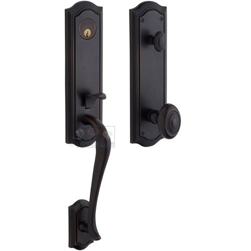 Escutcheon Single Cylinder Handleset with Knob in Oil Rubbed Bronze