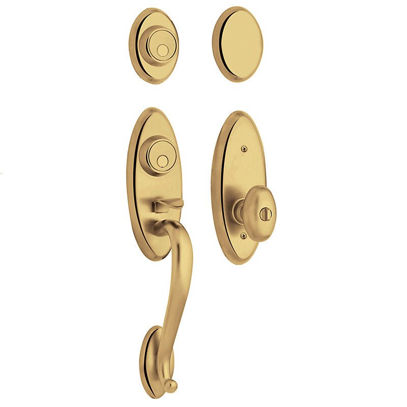 Two Point Full Dummy Handleset with Egg Knob in Unlacquered Brass