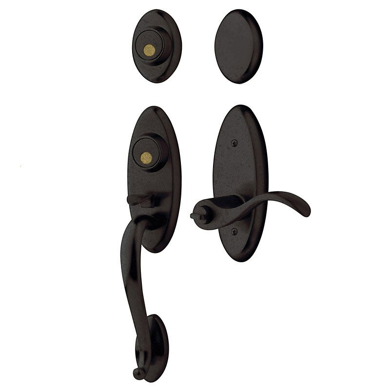 Two Point Left Handed Full Dummy Handleset with Wave Lever in Oil Rubbed Bronze