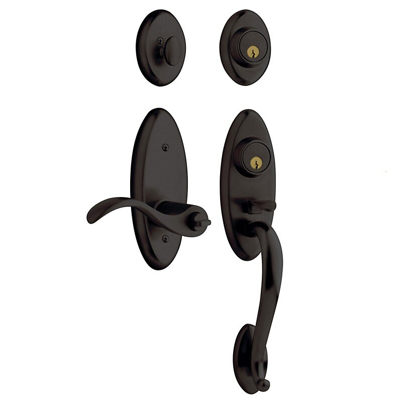 Two Point Right Handed Single Cylinder Handleset with Wave Lever in Oil Rubbed Bronze