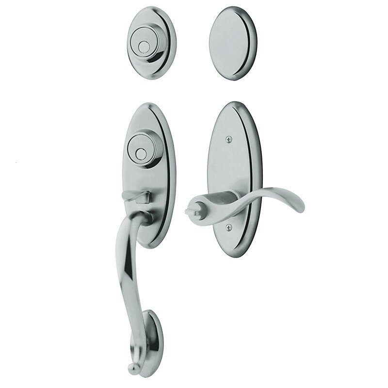 Two Point Left Handed Full Dummy Handleset with Wave Lever in Polished Chrome