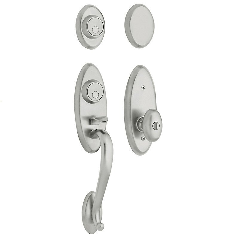 Two Point Full Dummy Handleset with Egg Knob in Satin Chrome