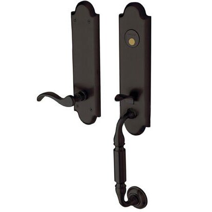 Escutcheon Right Handed Full Dummy Handleset with Wave Lever in Oil Rubbed Bronze