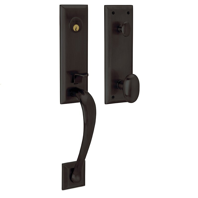 3/4 Escutcheon Single Cylinder Handleset with Oval Knob in Oil Rubbed Bronze