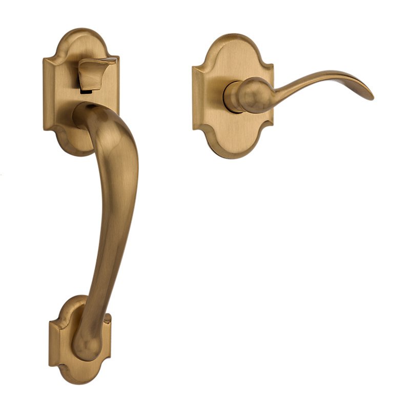 Left Handed Passage Handleset Kit in Satin Brass and Brown