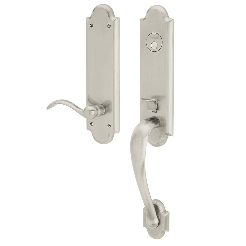 3/4 Escutcheon Right Handed Full Dummy Handleset with Beavertail Lever in Lifetime PVD Polished Nickel