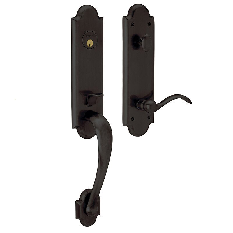 3/4 Escutcheon Left Handed Single Cylinder Handleset with Beavertail Lever in Oil Rubbed Bronze