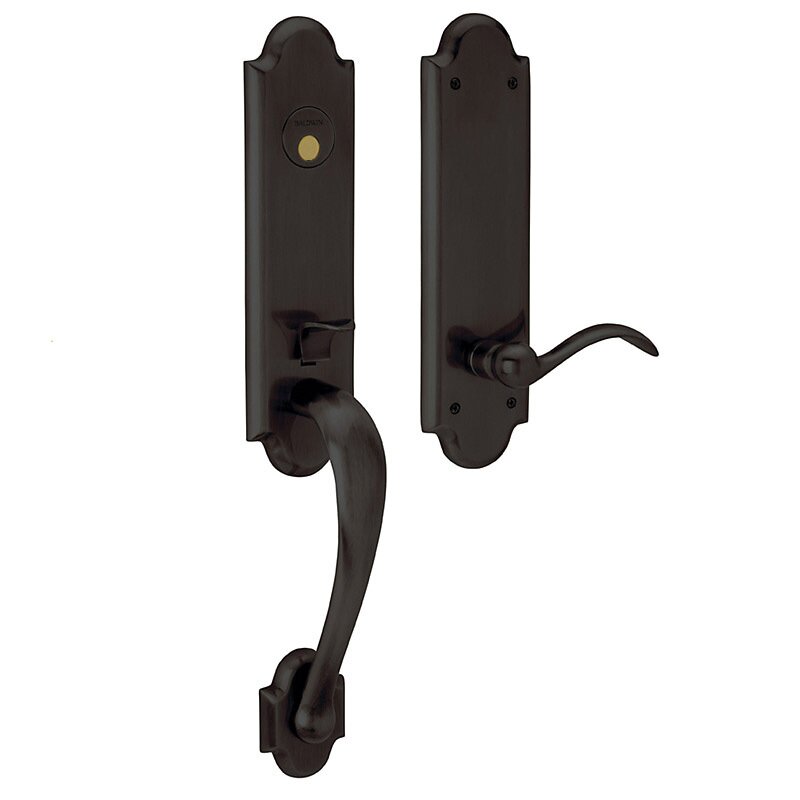 3/4 Escutcheon Left Handed Full Dummy Handleset with Beavertail Lever in Oil Rubbed Bronze