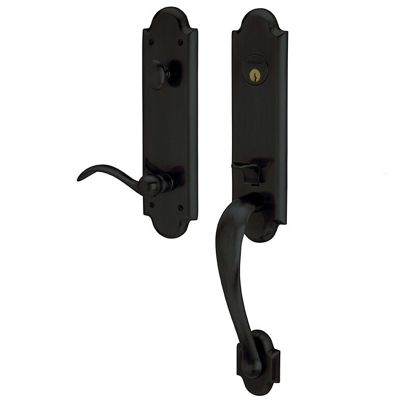 3/4 Escutcheon Right Handed Single Cylinder Handleset with Beavertail Lever in Satin Black