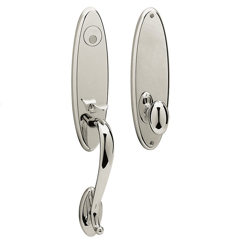 Escutcheon Full Dummy Handleset with Egg Knob in Lifetime PVD Polished Nickel
