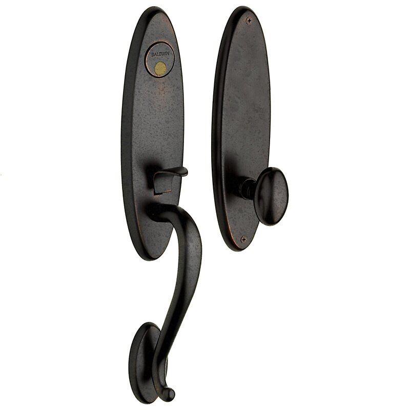 Escutcheon Full Dummy Handleset with Egg Knob in Distressed Oil Rubbed Bronze
