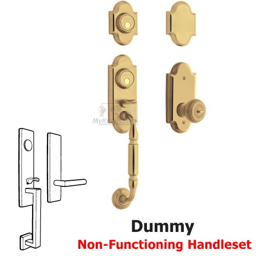 Two Point Full Dummy Handleset with Colonial Knob in Lifetime PVD Polished Brass