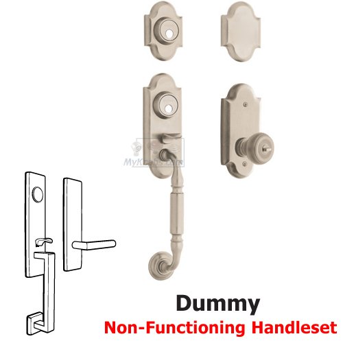 Two Point Full Dummy Handleset with Colonial Knob in Lifetime PVD Satin Nickel
