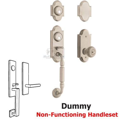 Two Point Full Dummy Handleset with Colonial Knob in Satin Nickel