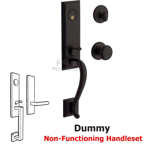 Escutcheon Full Dummy Handleset with Classic Knob in Distressed Oil Rubbed Bronze