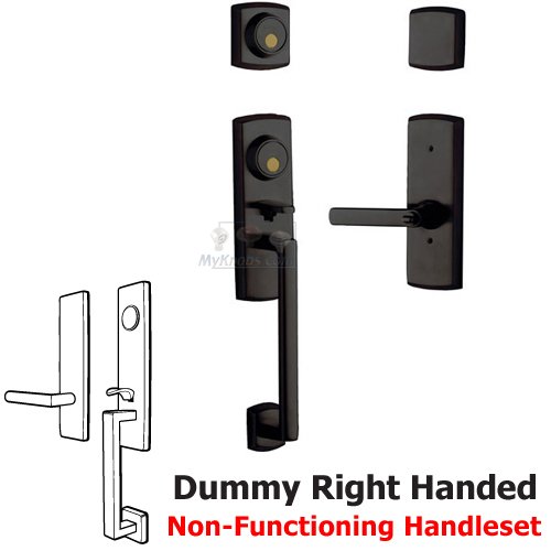 Two Point Right Handed Full Dummy Handleset with Lever in Oil Rubbed Bronze