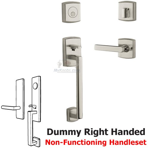 Sectional Right Handed Full Dummy Handleset with Lever in Lifetime PVD Polished Nickel