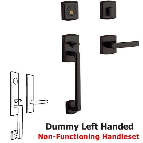Sectional Left Handed Full Dummy Handleset with Lever in Oil Rubbed Bronze