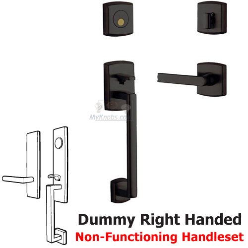 Sectional Right Handed Full Dummy Handleset with Lever in Oil Rubbed Bronze