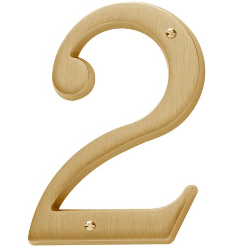 #2 House Number in PVD Lifetime Satin Brass