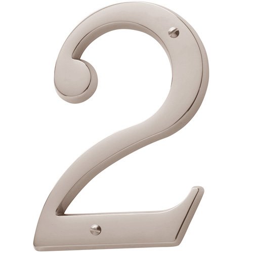 #2 House Number in Lifetime PVD Polished Nickel