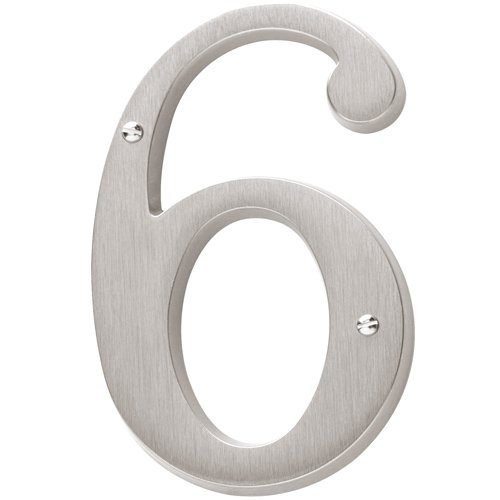 #6 House Number in Lifetime PVD Satin Nickel