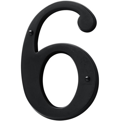 #6 House Number in Satin Black