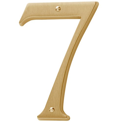 #7 House Number in PVD Lifetime Satin Brass