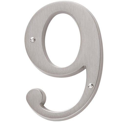 #9 House Number in Lifetime PVD Satin Nickel