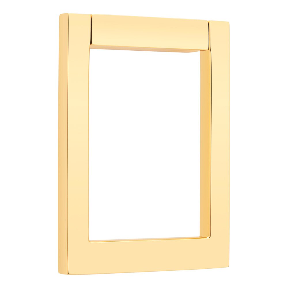Contemporary Square Loop Door Knocker in Lifetime Pvd Polished Brass