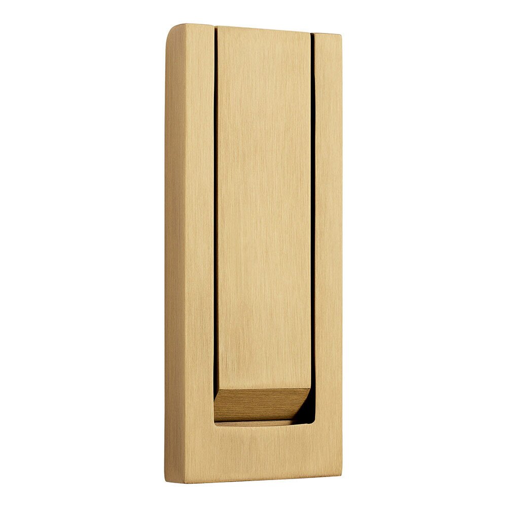 Modern Rectangular Door Knocker in Satin Brass and Brown