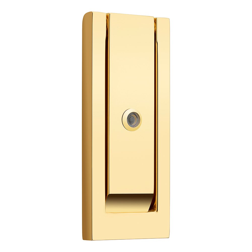 Modern Rectangular Door Knocker With Scope in Unlacquered Brass
