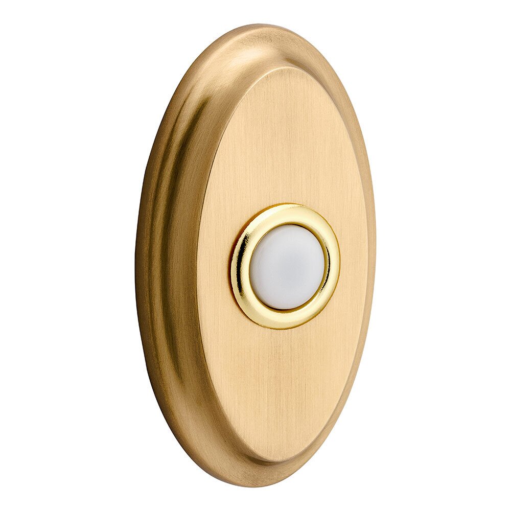 Oval Door Bell Button in Vintage Brass