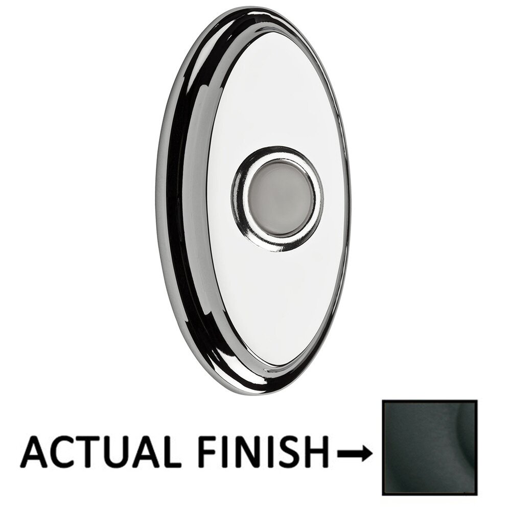 Oval Door Bell Button in Satin Black