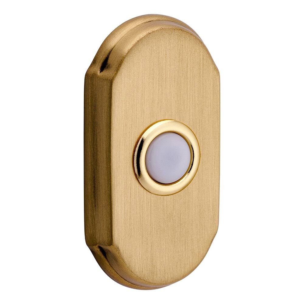 Arch Door Bell Button in Satin Brass and Brown