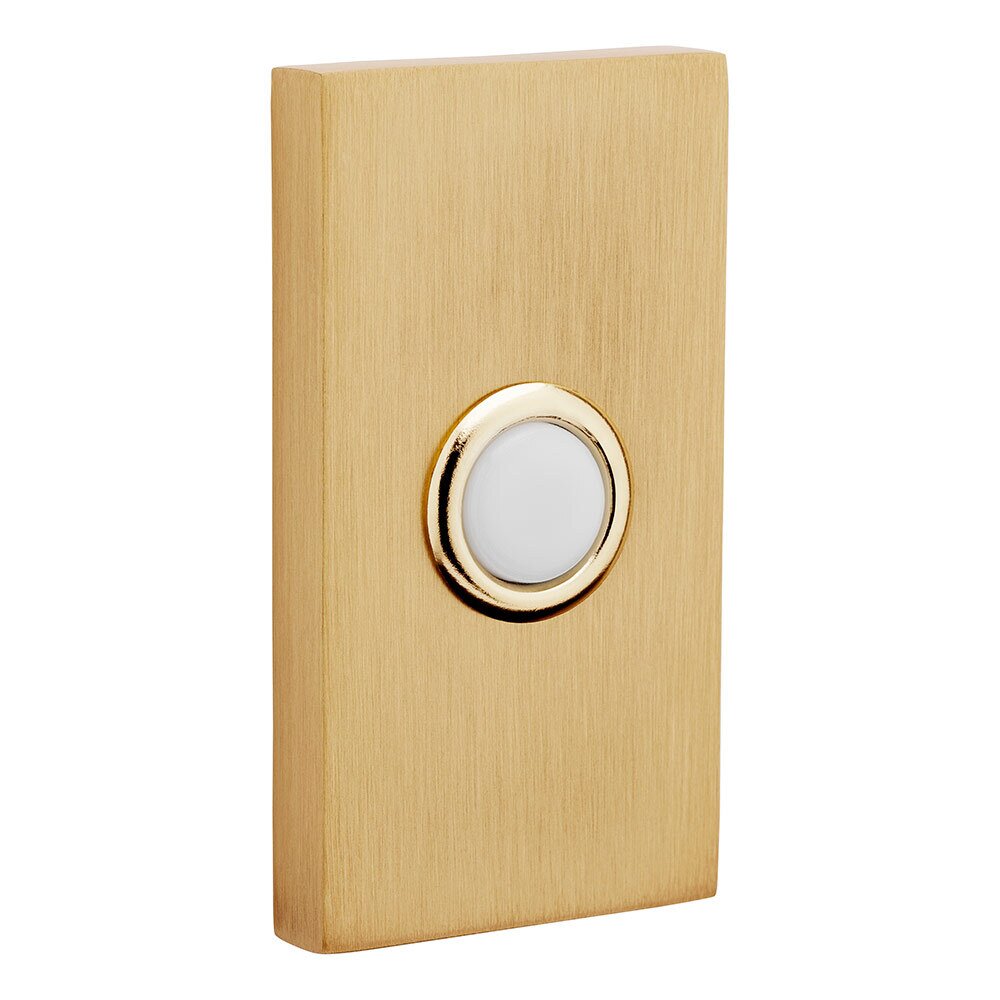 Contemporary Door Bell Button in Satin Brass and Brown