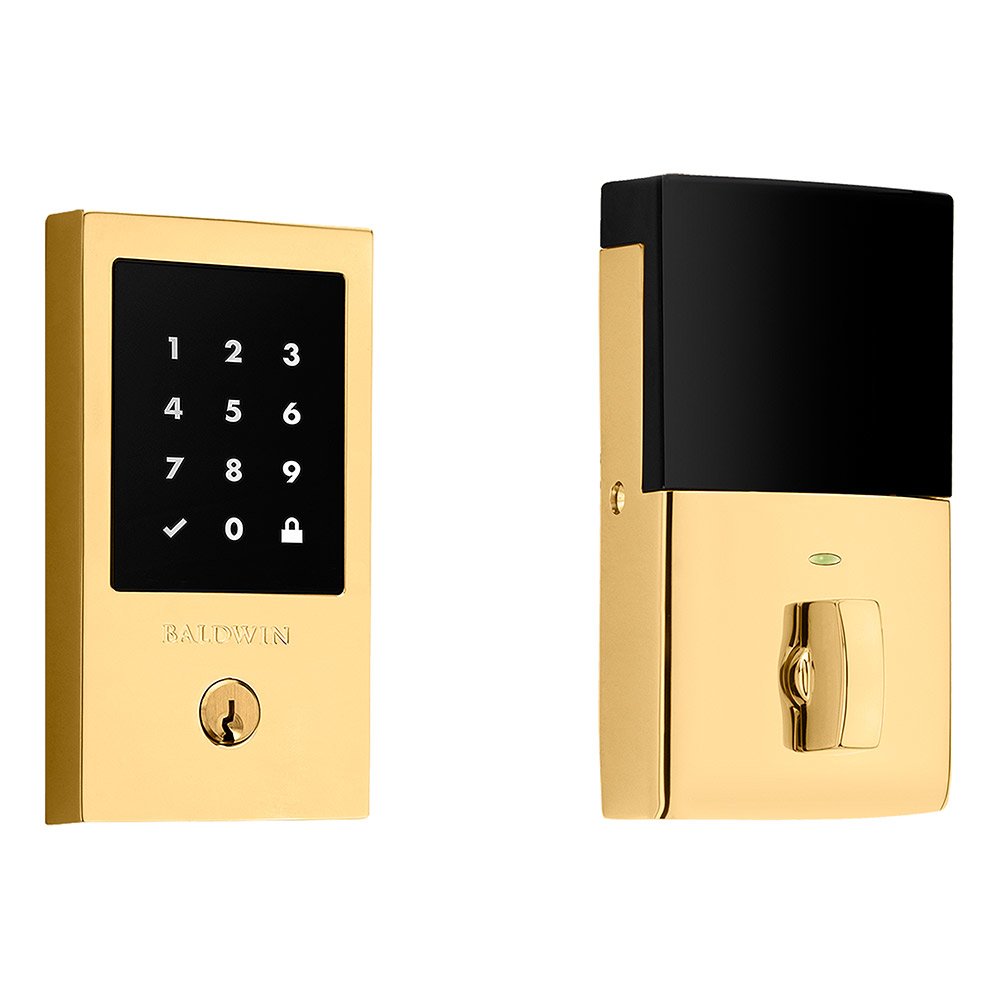 Minneapolis Touchscreen Deadbolt with Z-Wave in Lifetime (PVD) Polished Brass