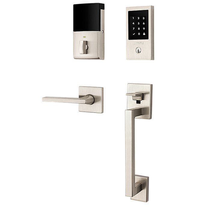 Minneapolis Touchscreen Handleset with Right Handed Lakeshore Lever in Satin Nickel