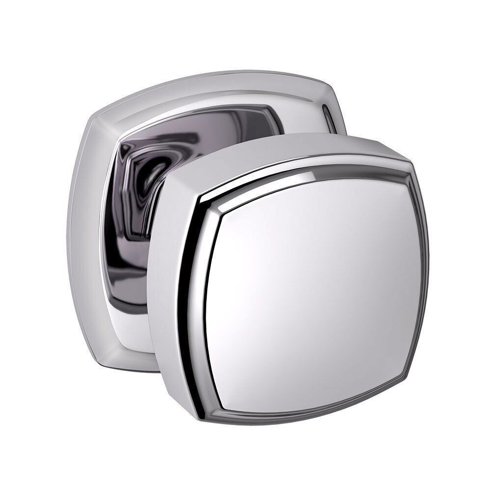 Single Dummy 5011 Square Estate Knob with 5058 Rose in Polished Chrome