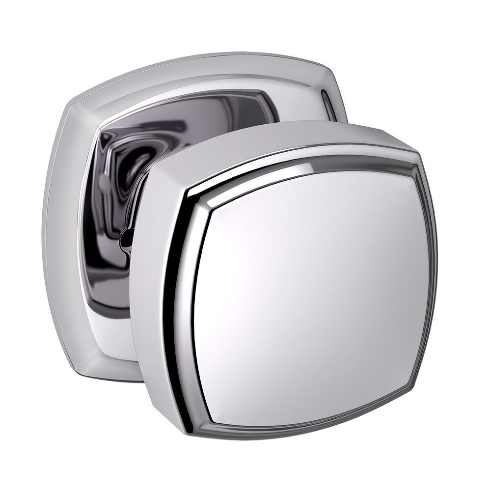 Privacy 5011 Square Estate Knob with 5058 Rose in Polished Chrome