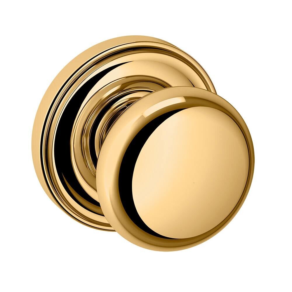 Single Dummy Classic Door Knob with Classic Rose in Unlacquered Brass