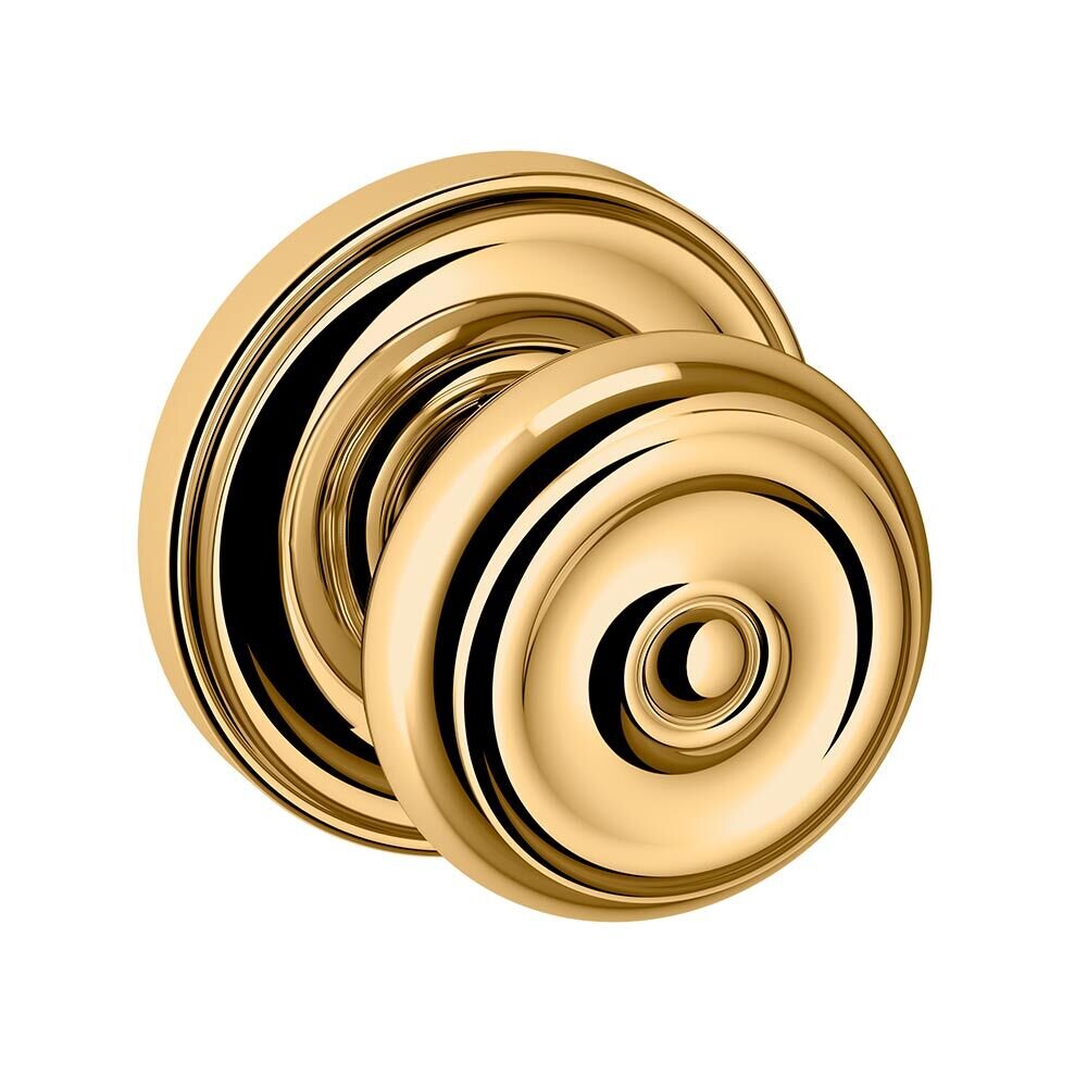 Dummy Set Colonial Door Knob with Classic Rose in Unlacquered Brass