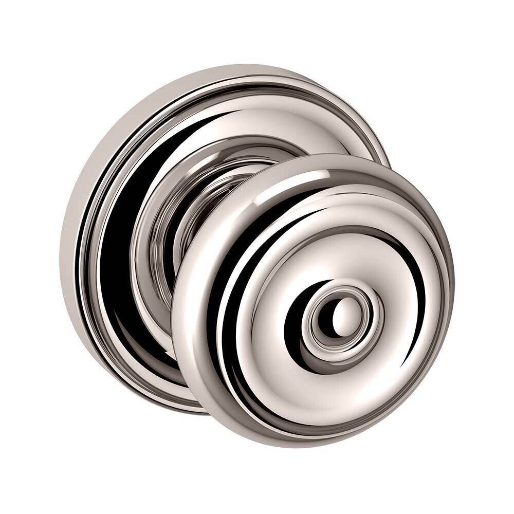Single Dummy Colonial Door Knob with Classic Rose in Lifetime Pvd Polished Nickel