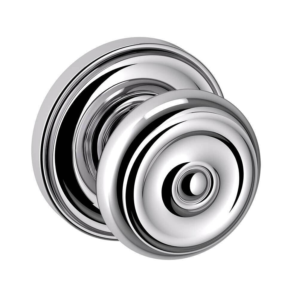 Single Dummy Colonial Door Knob with Classic Rose in Polished Chrome