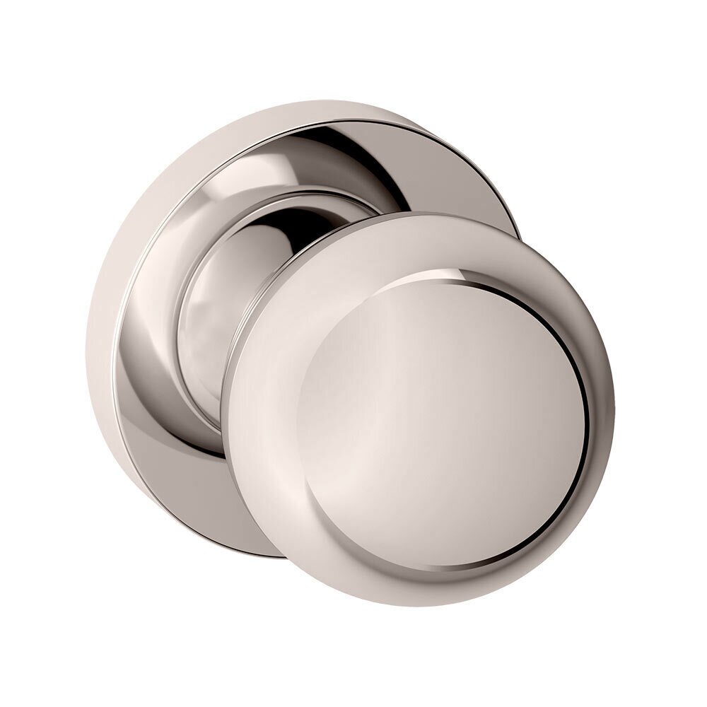 Single Dummy Contemporary Door Knob with Contemporary Rose in Lifetime Pvd Polished Nickel